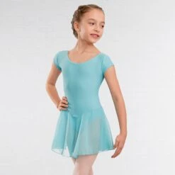 NATD Class / Preliminary/Grade 1 Voile Skirted Cap Sleeved Leotard -Revolution Shop aqua natd05 aqua 1