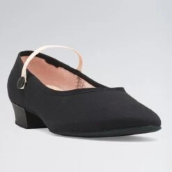 Bloch Accent Low Heel Canvas Character Shoe Black -Revolution Shop bl326 black 3