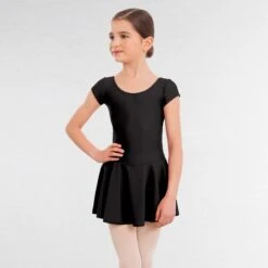 1st Position Maddy Skirted Cap Sleeve Leotard (Matt Nylon) 16 1st Position Maddy Skirted Cap Sleeve Leotard (Matt Nylon) -Revolution Shop black q15 bl 1 3