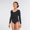 1st Position Karen Ruched Front Long Sleeved Leotard -Revolution Shop black q59a black 1