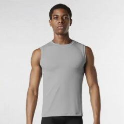 Bloch Mens/Boys Fitted Muscle Top -Revolution Shop blmt011 gry 1