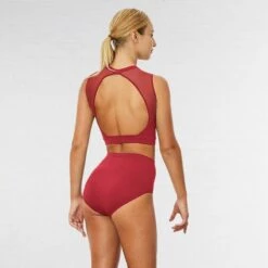 Bloch Emiko High Neck Open Back Crop Top 9 Bloch Emiko High Neck Open Back Crop Top -Revolution Shop blz7810 red back