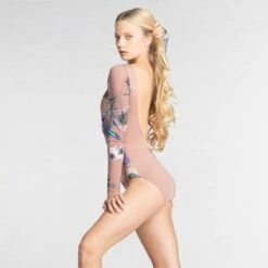 Ballet Rosa Darcy Velour Floral Long Sleeve Scoop Back Leotard -Revolution Shop brdarcy cal