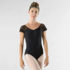 Ballet Rosa Josephine Lace Cap Sleeve Leotard With Scoop Back