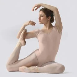 Ballet Rosa Josephine Lace Cap Sleeve Leotard With Scoop Back -Revolution Shop brjospehine ppnk