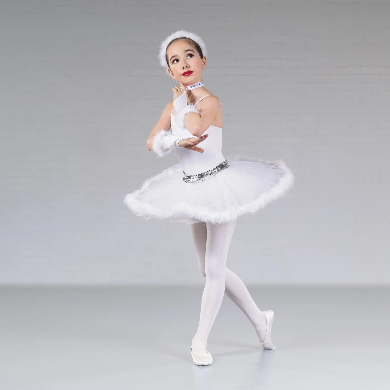 Snow Queen Skirt Set (with Mitts Headband And Choker) 3 Snow Queen Skirt Set (with Mitts Headband And Choker)