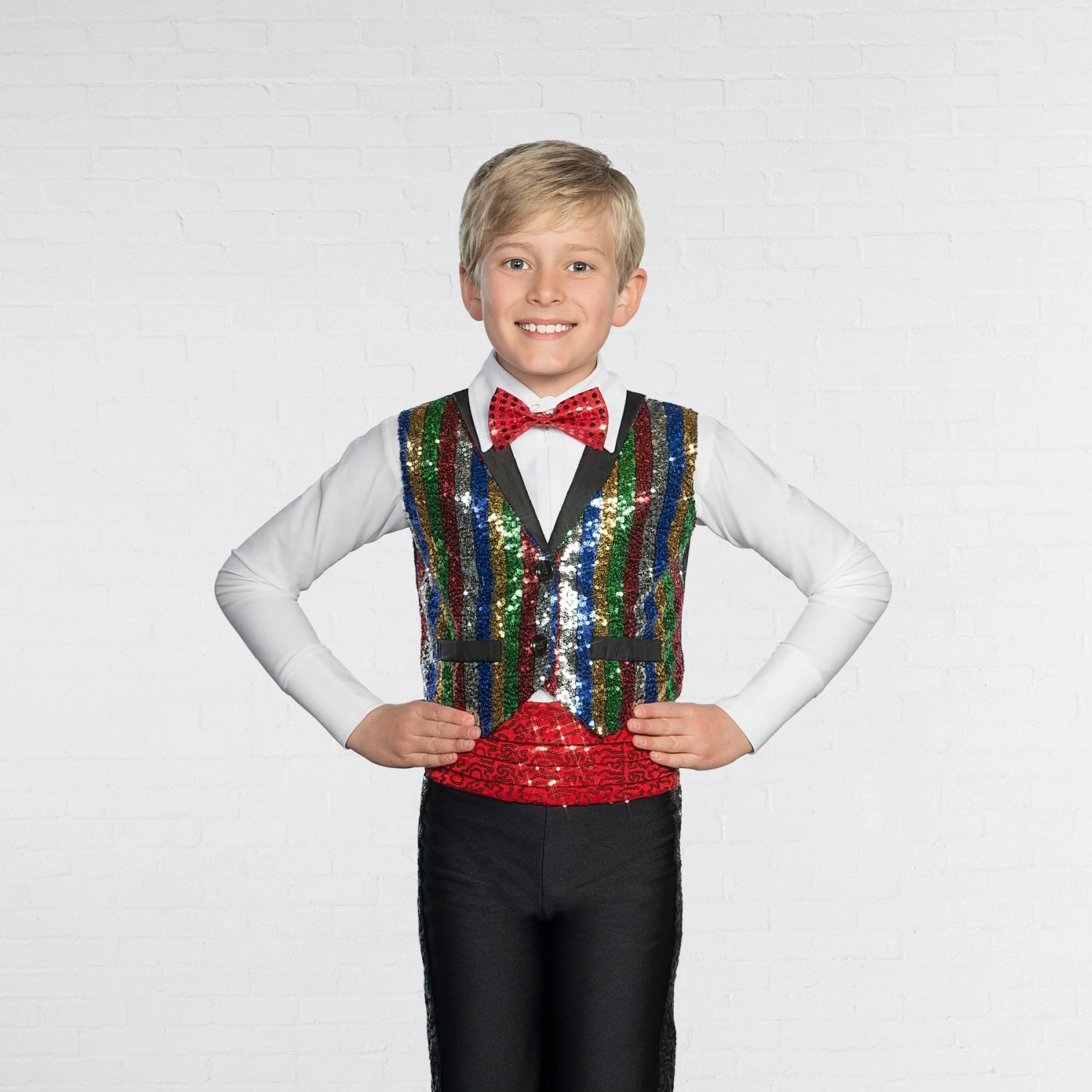 1st Position Sequin Multi Stripe Waist Coat 4 1st Position Sequin Multi Stripe Waist Coat - Image 2
