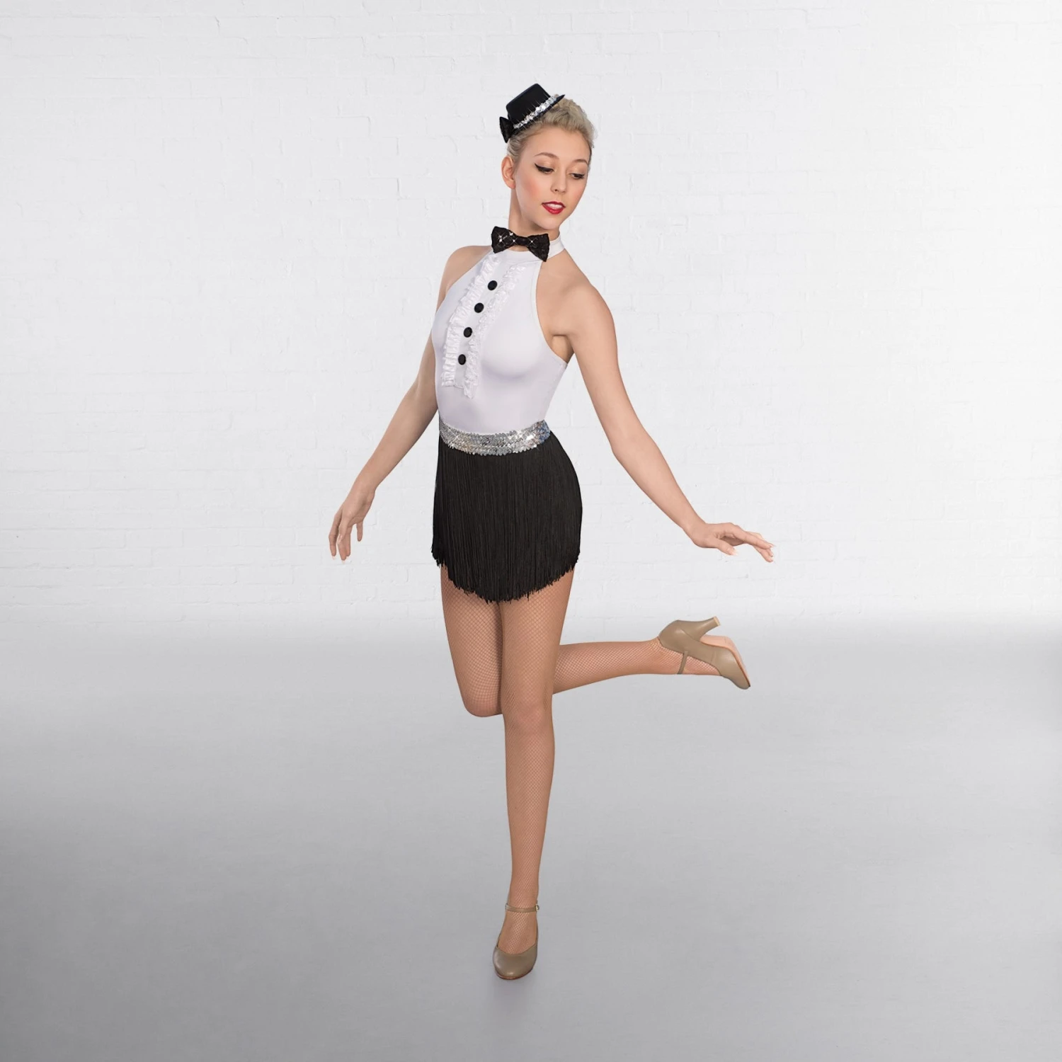 1st Position Frilled Front Glitz Leotard With Bow Tie 4 1st Position Frilled Front Glitz Leotard With Bow Tie - Image 2