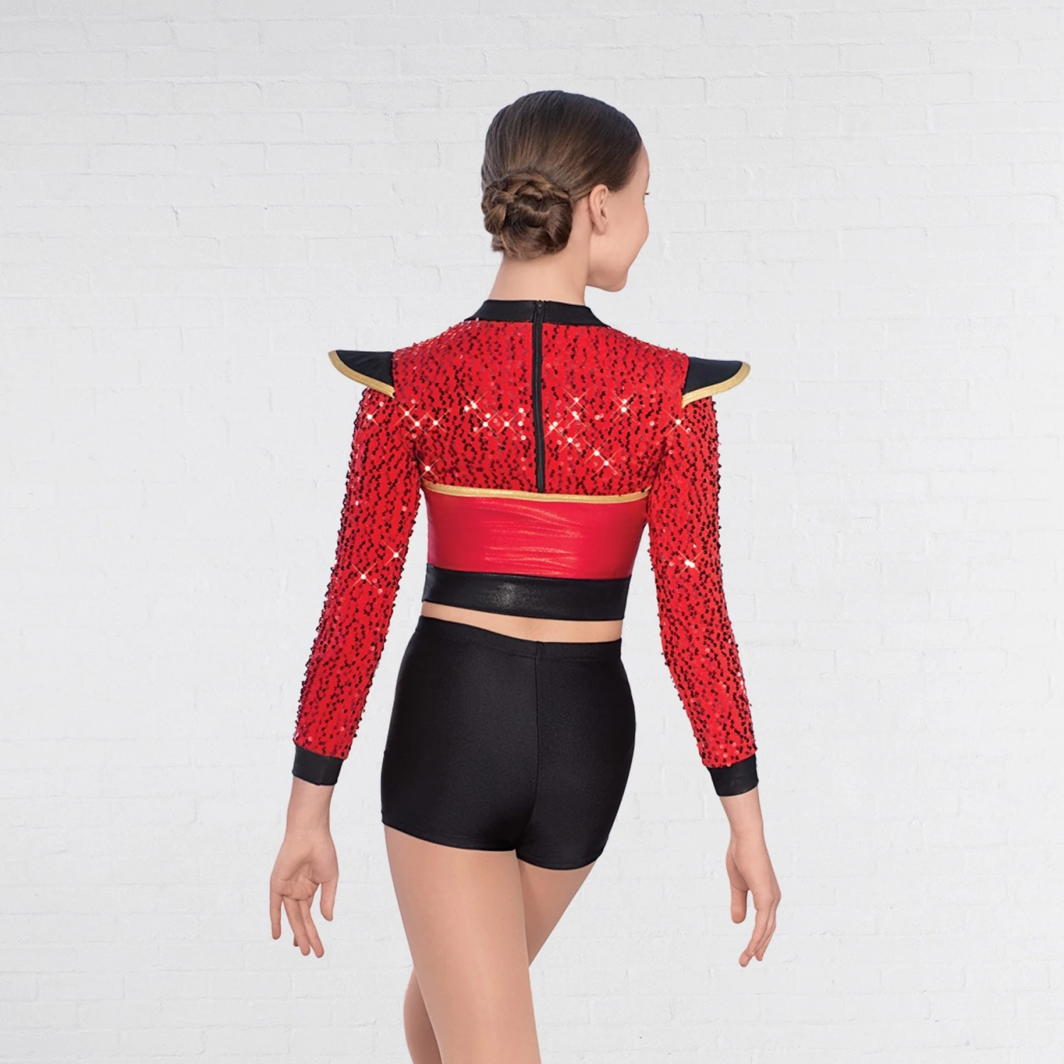 1st Position Red Sequin Sleeved Soldier Jacket 6 1st Position Red Sequin Sleeved Soldier Jacket - Image 4