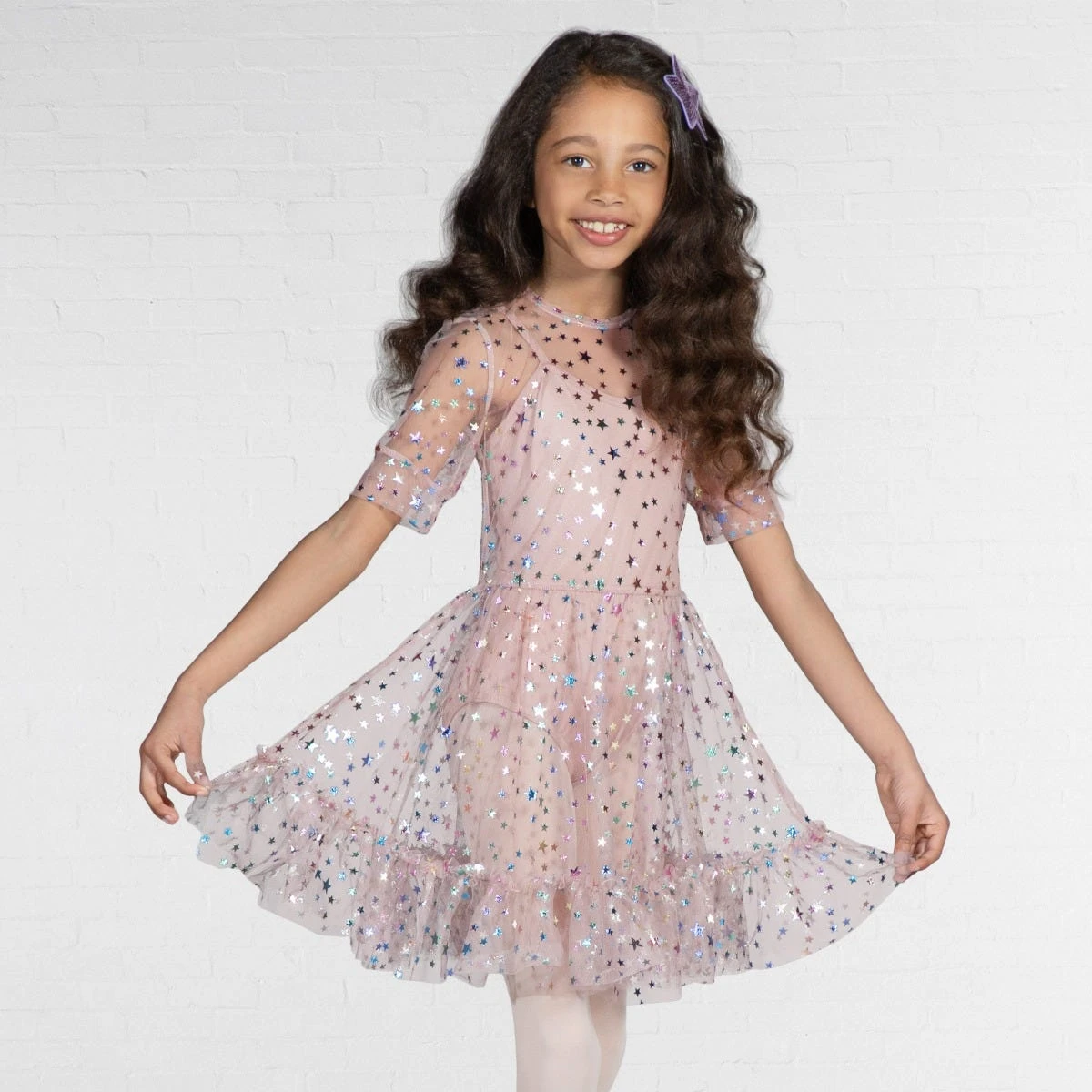 1st Position Sheer Star Tulle Dress With Matching Leotard 3 1st Position Sheer Star Tulle Dress With Matching Leotard