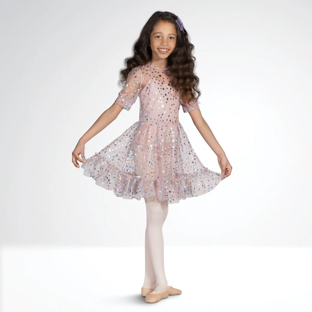 1st Position Sheer Star Tulle Dress With Matching Leotard 7 1st Position Sheer Star Tulle Dress With Matching Leotard - Image 5