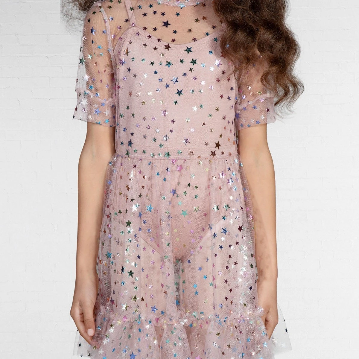 1st Position Sheer Star Tulle Dress With Matching Leotard 5 1st Position Sheer Star Tulle Dress With Matching Leotard - Image 3