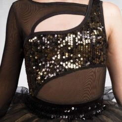 1st Position 1-Sleeved Sequin Mesh Unitard With Separate Tutu -Revolution Shop cold0032 44 2
