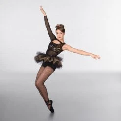 1st Position 1-Sleeved Sequin Mesh Unitard With Separate Tutu -Revolution Shop cold0032 84 main 2