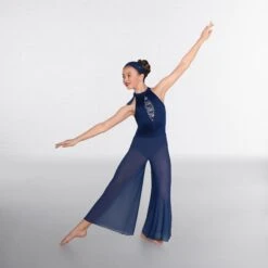 1st Position Sequin Lace Insert Culottes Jumpsuit -Revolution Shop cold0041 16 2