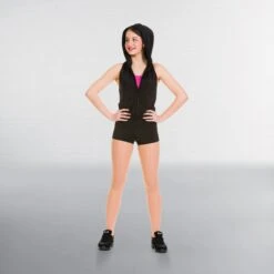 Hooded Hotpants All In One