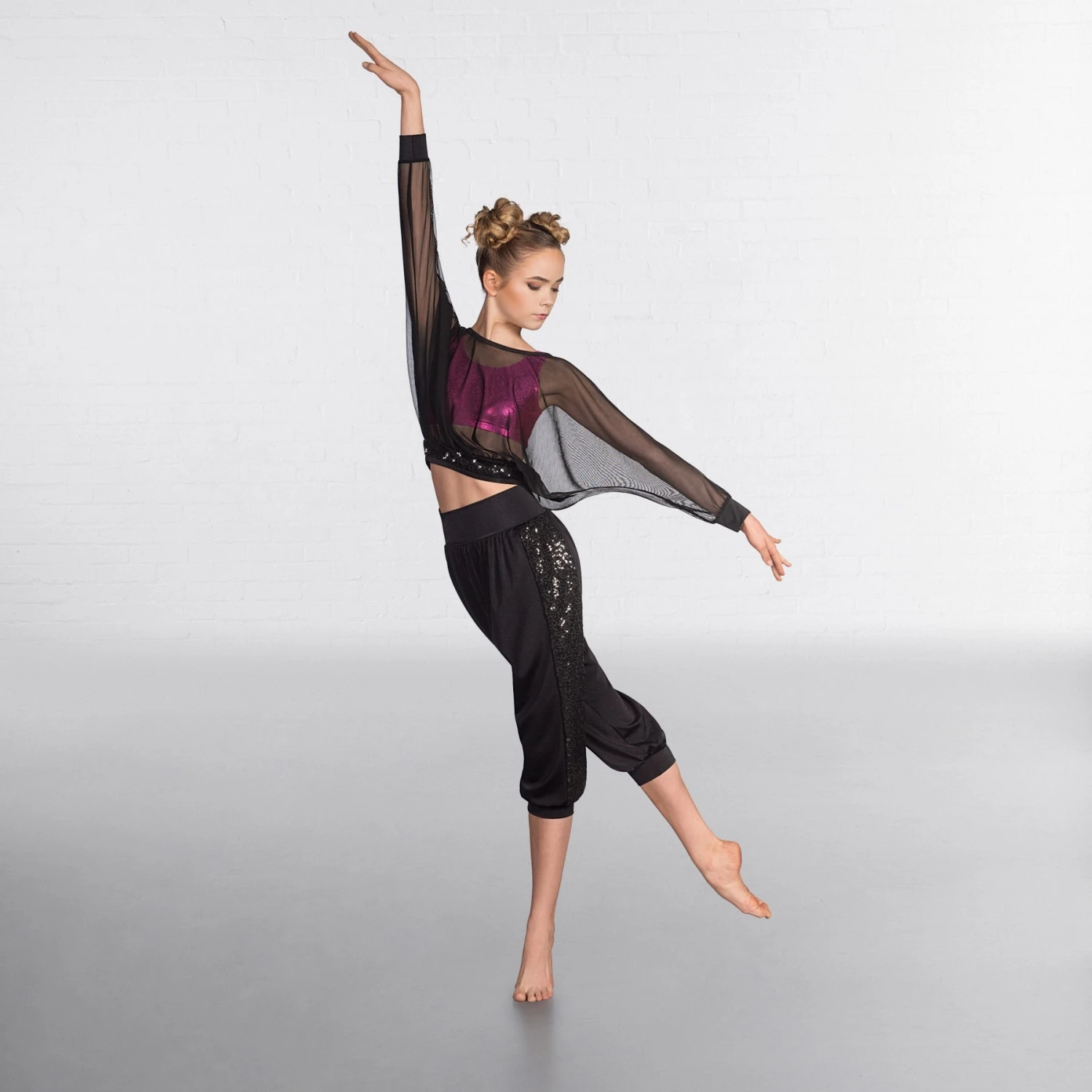 1st Position Mesh Over Top With Sequin Waistband 6 1st Position Mesh Over Top With Sequin Waistband - Image 4