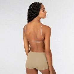 Capezio Deep Neck Clear Back Bra -Revolution Shop cz3777w nude back