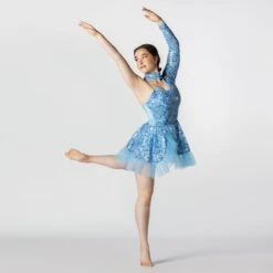 1st Position Scooped Neck Sequinned Dress With Frill Trim -Revolution Shop fpc23010 2