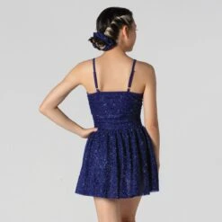 1st Position Mesh Panelled Sparkle Dress -Revolution Shop fpc23038 electricblue 2