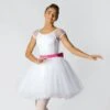 1st Position Scoop Neck Net Overlay Romantic Tutu With Contrasting Bow Trim 1 1st Position Scoop Neck Net Overlay Romantic Tutu With Contrasting Bow Trim -Revolution Shop fpc23042 whiteneonpink 1