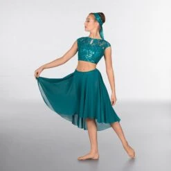 1st Position Lace Sequin Dipped Hem Lyrical Two Piece 13 1st Position Lace Sequin Dipped Hem Lyrical Two Piece -Revolution Shop green cold0027 24 2