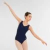 NATD Grades 2/3/4 Sleeveless Ruched Front Lined Leotard -Revolution Shop navy blue natd06 navy front2 1