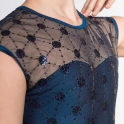 1st Position Geometric Mesh Dress Lyrical -Revolution Shop navy blue cold0023 4 3