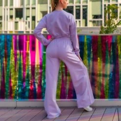 ONYRO Wide Organic Summer Wide Leg Joggers -Revolution Shop on07 lilac 3