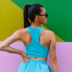 ONYRO Pastel Longline Scoop Neck Sports Bra -Revolution Shop on10 mint 1