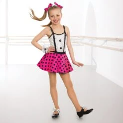 Sequin Bodice Polka Dot Dress With Pants -Revolution Shop pink cogl0008 pnk 3