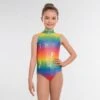 1st Position Jill Polo Neck Printed Leotard Rainbow Foil 1 1st Position Jill Polo Neck Printed Leotard Rainbow Foil -Revolution Shop q25arai 2 1