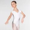 1st Position Pippa Cap Sleeved Leotard -Revolution Shop q51a wht front