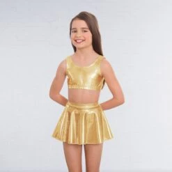 1st Position Metallic Circular Skirt Gold