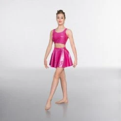 1st Position Metallic Circular Skirt Cerise