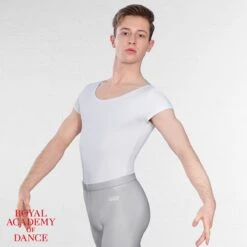 RAD Approved Scoop Neck Cap Sleeved Thong Back Leotard -Revolution Shop rad202 white c 21