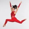 1st Position Flame Sequin Keyhole Backed Catsuit -Revolution Shop red dw15 40 3