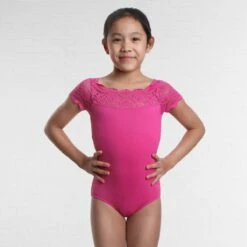 So Danca Child Top Laced Leotard -Revolution Shop sde 11134 dark pink 1