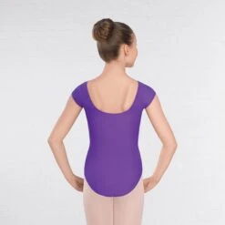 United Teachers Of Dance Alice Cap Sleeved Ruched Leotard Matt Nylon -Revolution Shop violet utdq26 delph 20