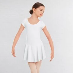 1st Position Maddy Skirted Cap Sleeve Leotard (Matt Nylon) 23 1st Position Maddy Skirted Cap Sleeve Leotard (Matt Nylon) -Revolution Shop white q15 wht 2 3