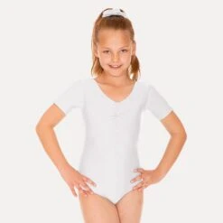 Roch Valley Jeanette Short Sleeved Leotard -Revolution Shop white rvjea white 1