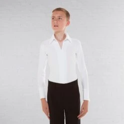 1st Position Competition Zip Front Shirt -Revolution Shop white stbr0003 white crop